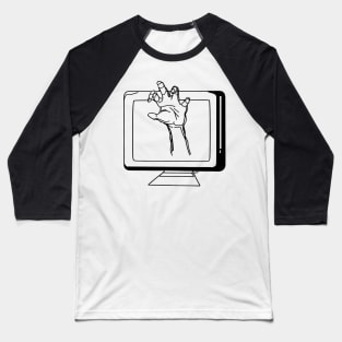 Zombie attack | Straight outta Internet | Retro Computer Baseball T-Shirt